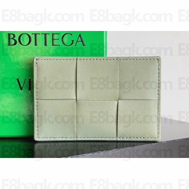 Bottega Veneta Cassette Intreccio leather Credit Card Case TRAVERTINE 2024
