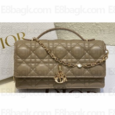 Miss Dior Mini Bag in Cannage Lambskin Camel with Removable jewel chain 2024
