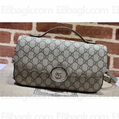 Gucci Petite GG small shoulder bag 739721 Beige and ebony GG Supreme canvas