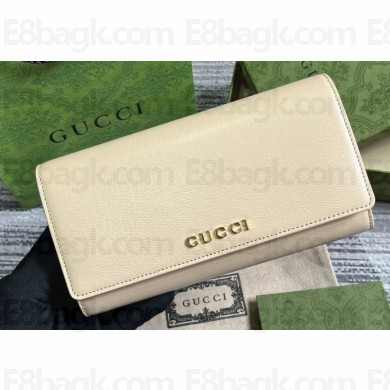 Gucci Continental wallet with Gucci script 772638 leather Light Beige 2024