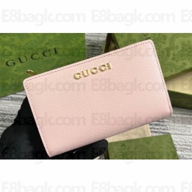 Gucci Zip around wallet with Gucci script 772640 leather Light Pink 2024