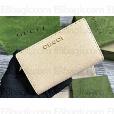 Gucci Zip around wallet with Gucci script 772640 leather Light Beige 2024