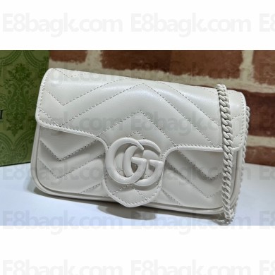 Gucci GG Marmont Super Mini shoulder bag 476433 leather White with Brass hardware 2024