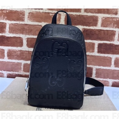 Gucci Jumbo GG Leather crossbody bag 766937 Black