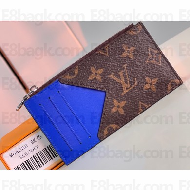 Louis Vuitton Monogram Canvas Coin Card Holder M82911 Blue 2024