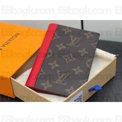 Louis Vuitton Monogram Canvas Passport Cover M82862 Red 2024