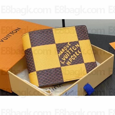Louis Vuitton Damier Pop Canvas Multiple Wallet N40542 Yellow 2024