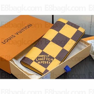 Louis Vuitton Damier Pop Canvas Brazza Wallet N40541 Yellow 2024