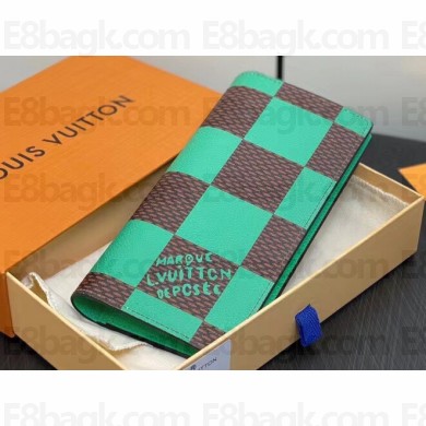 Louis Vuitton Damier Pop Canvas Brazza Wallet N40541 Green 2024