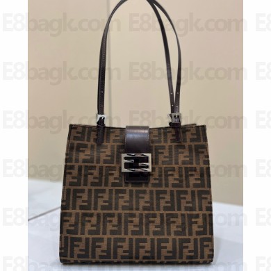 Fendi Vintage Tote Bag in Brown jacquard FF fabric 8316