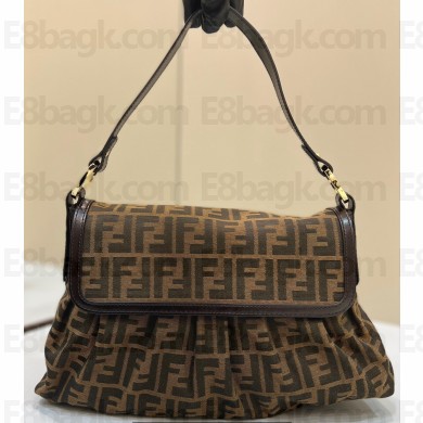Fendi Vintage Shoulder Bag in Brown jacquard FF fabric 8333