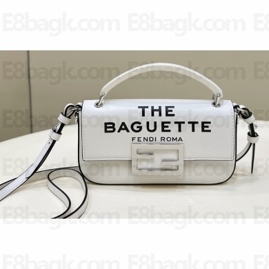 Fendi by Marc Jacobs Baguette Phone Pouch Bag in Print Leather White 2024