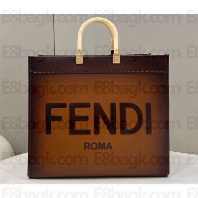 Fendi Sunshine Large Shopper Tote Bag Graduated Coffee