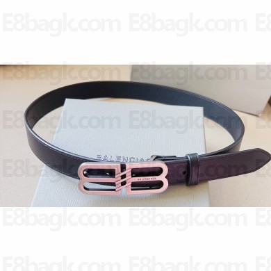 Balenciaga Width 3cm BB Signature Belt in black calfskin Black/Silver