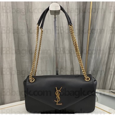 Saint Laurent calypso Bag in plunged lambskin 734153 Black