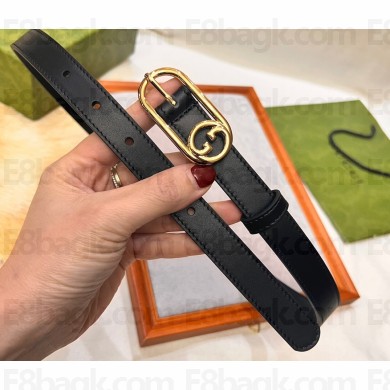 Gucci Width 2cm Thin belt with Round Interlocking G 760159 01