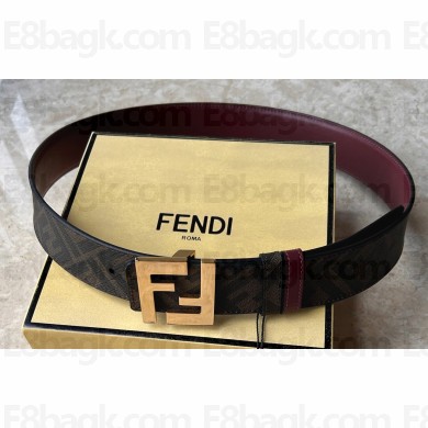 Fendi Width 4cm Squared FF leather Reversible belt 02