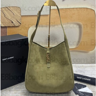 Saint Laurent le 5 à 7 supple Large Bag in Suede 753837 Green