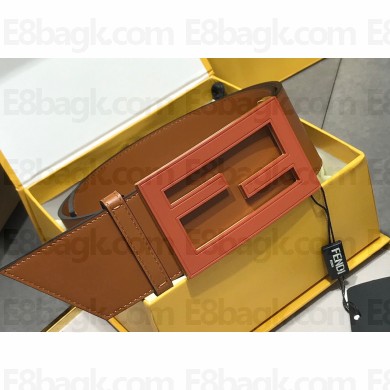 Fendi Width 6cm Baguette Wide leather belt Brown