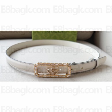 Gucci Width 2cm Thin belt with crystal Double G buckle 751553 01