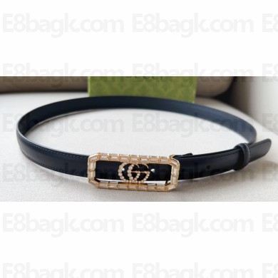 Gucci Width 2cm Thin belt with crystal Double G buckle 751553 02