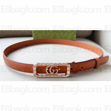 Gucci Width 2cm Thin belt with crystal Double G buckle 751553 03