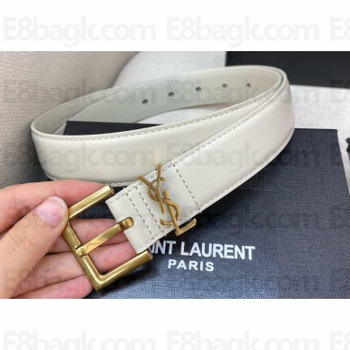 Saint Laurent Width 3cm cassandre belt with square buckle 634440 07
