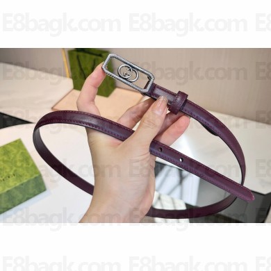 Gucci Width 1.5cm Thin belt with Interlocking G buckle 751556 Date Red/Silver