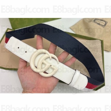 Gucci Width 3.8cm Double G buckle elastic Web belt 432707 02