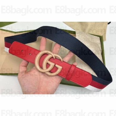 Gucci Width 3.8cm Double G buckle elastic Web belt 432707 03