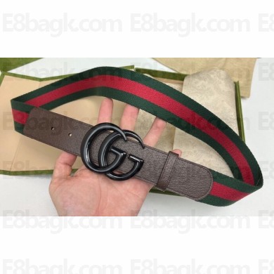 Gucci Width 3.8cm Double G buckle elastic Web belt 432707 04