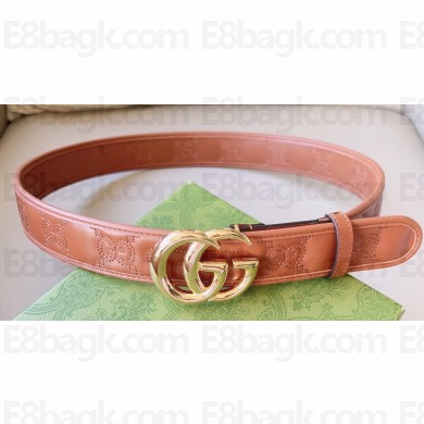 Gucci Width 4cm GG Marmont Matelassé wide belt 400593 Brown/Gold
