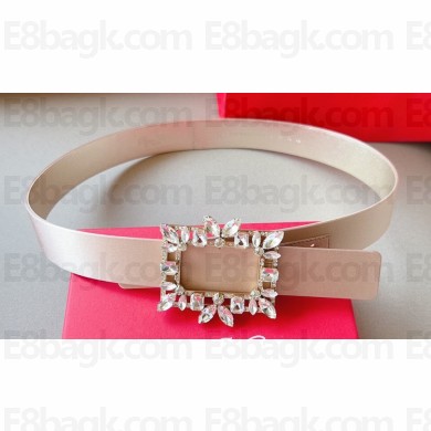 Roger Vivier Width 3cm Broche Vivier Buckle Belt in Satin 03