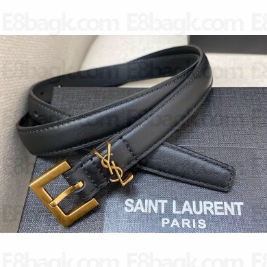 Saint Laurent Width 2cm cassandre thin belt with square buckle 554465 05