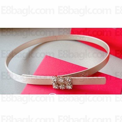 Roger Vivier Width 1.5cm Flower Strass Buckle Belt in Satin 06