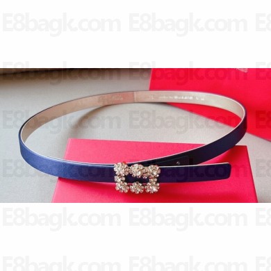 Roger Vivier Width 1.5cm Flower Strass Buckle Belt in Satin 07