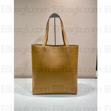 PRADA Leather tote bag 2vg122 caramel 2024