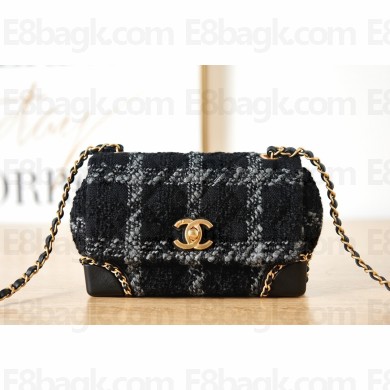 Chanel Wool Tweed Wool Flap Bag AS3572 Black/Grey 2022 