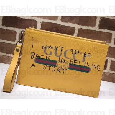 Gucci Zip Pouch Yellow 2018