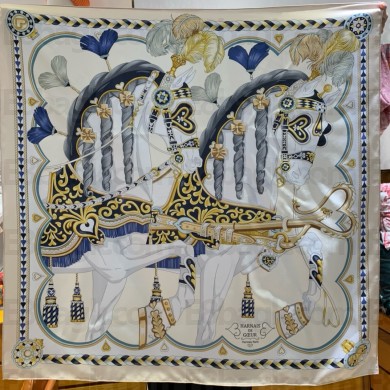 Hermes silk scarf 90x90cm 25 2024 FW(TOP QUALITY)