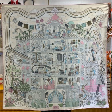 Hermes silk scarf 90x90cm 12 2024 FW(TOP QUALITY)