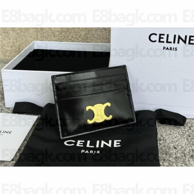 CELINE CARD HOLDER TRIOMPHE IN Shiny calfskin black 2025