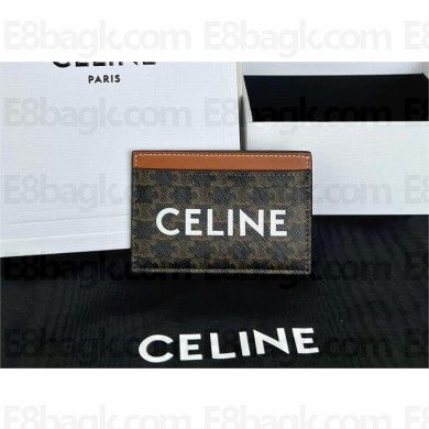 CELINE Card holder in Triomphe canvas with Celine Print 2025