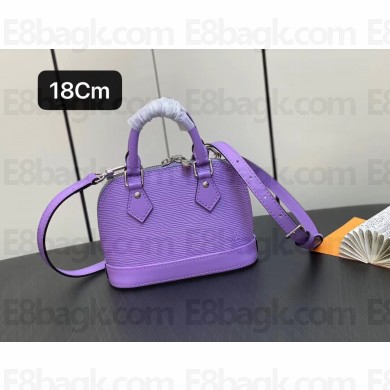 louis vuitton Nano Alma bag in EPI leather M82402 Lilas Provence Lilac 2023