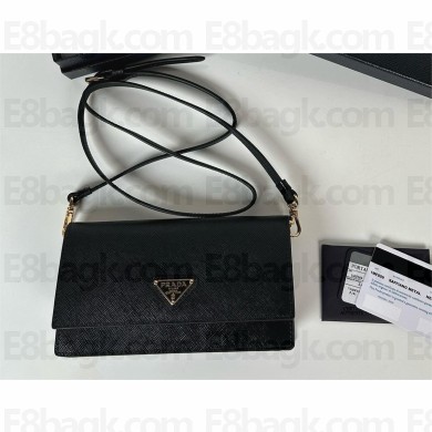 PRADA Saffiano leather mini bag 1NF059 BLACK 2025