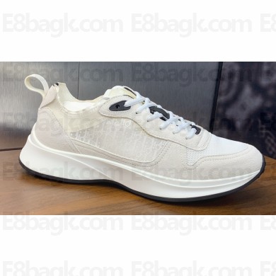 Dior Calfskin and Technical Mesh with Dior Oblique Canvas B25 Runner Men's Sneakers 12 2024
