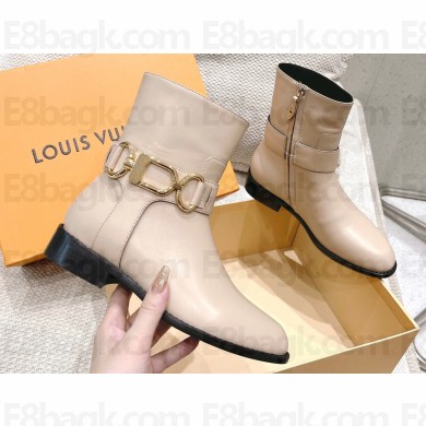 Louis Vuitton Heel 3.5cm Westside Flat Ankle Boots Beige 2024