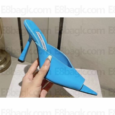 Jimmy Choo Heel 10cm Maryanne Mule 100 Calf Leather Pointed-Toe Mules Blue 2024