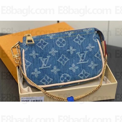 Louis Vuitton Monogram Denim Mini Pochette Accessoires M82960 Blue 2024