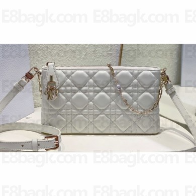 Miss Dior Midi Mini Bag in Cannage Lambskin White